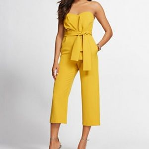 NY&C  Gabrielle Union ruched  strapless jumpsuit